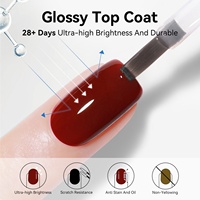 BORN PRETTY Kit de vernis à ongles gel UV sans acide, base et top coat brillant, super brillant, anti-rayures, sans résidu, top coat gel diamant