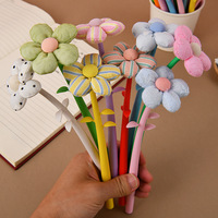 Stylo Gel Anime Anti-Stress en Forme de Fleur, Couleurs Assorties, Cadeau Promotionnel pour Étudiants, Filles, Enfants et Bureau