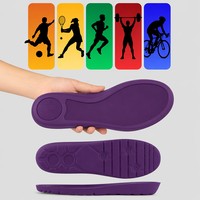 Semelle de sport à absorption des chocs haute élasticité, double ton, en PU, avec support de voûte plantaire en nid d'abeille, respirante, pour chaussures de course