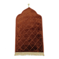 Tapis de prière Raschel uni, forme irrégulière pointue, tapis de culte gaufré, tapis de sol antidérapant en peluche courte et douce