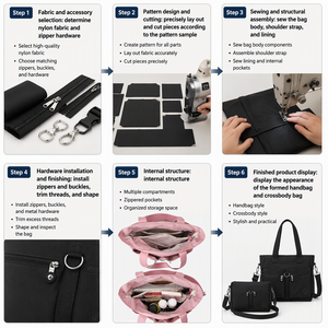 Borsa Tote Personalizzata per Donne, Borsa in Nylon, Borsa a Tracolla, Borsa Messenger - Product Image 5