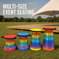 Siège pliant à quatre niveaux Rainbow, pliage rapide, verrouillage rapide, pour événements en plein air, festivals, sièges multi-tailles