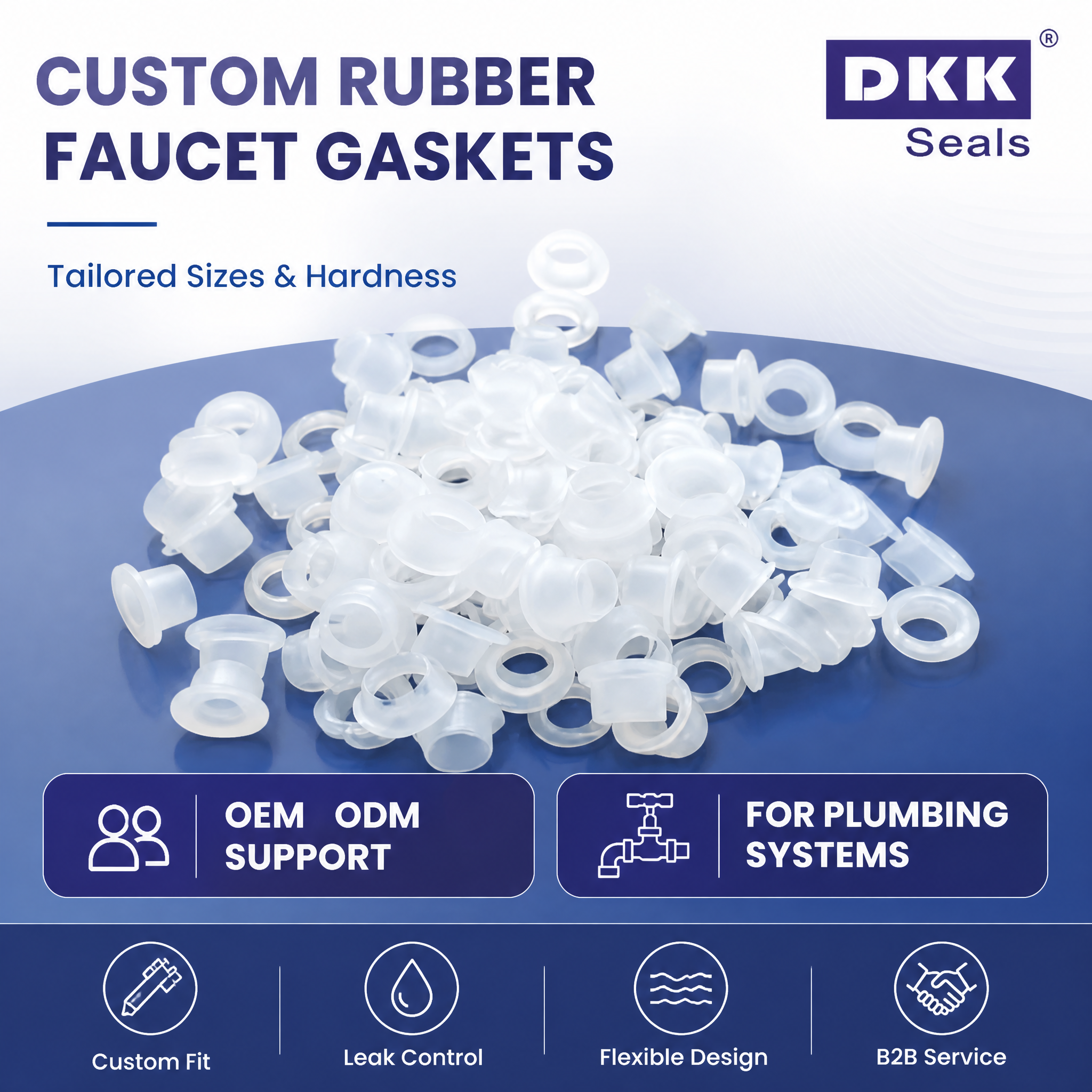 DKK Seals Custom Rubber Faucet Gaskets with Tailored Sizes and Hardness for OEM Plumbing and Leak Prevention Solutions