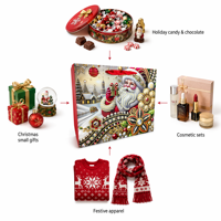 Sacs cadeaux en papier de Noël de luxe CS16, sacs de shopping festifs de Noël avec poignée en ruban pour les cadeaux de vacances