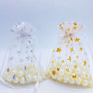 Fournisseur d'usine, vente en gros, petit sac cadeau de Noël en organza transparent avec cordon de serrage, pochette cadeau - Product Image 6