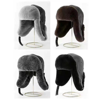 Chapeau aviateur en fourrure de lapin Rex d'hiver, bonnet en fourrure sélectionnée avec douceur pelucheuse, protection thermique des oreilles pour les aventures en plein air
