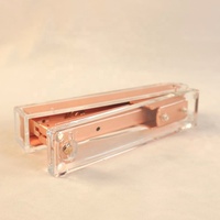 Agrafeuse standard manuelle acrylique or rose transparente avec capacité d'agrafe 100 pièces