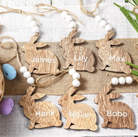 Décoration suspendue de lapin en bois pour Pâques