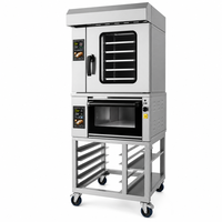 Four combiné commercial 3-en-1 JIEYI FC-CK07-60Z avec commande tactile, protection contre la surchauffe, affichage LED et plateau en pierre pour boulangerie mobile
