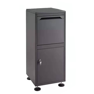 Boîte à colis sécurisée en acier noir sur <span class=keywords><strong>pied</strong></span> avec 4 pieds à levier Boîte aux lettres de rangement Boîte à colis - Product Image 2