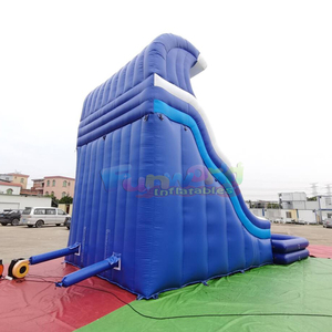 Toboggan aquatique gonflable bleu pour fêtes en plein air avec piscine amovible - Product Image 5
