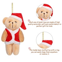 Mini ours en peluche de noël en peluche animal porte-clés décoration arbre de noël jouet en peluche décorations de fête en gros