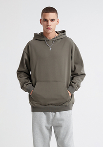 Vente en gros de sweats à capuche personnalisés unisexes brodés avec impression de logo simple étiquette 100% coton taille américaine sweats à capuche pour hommes - Product Image 5