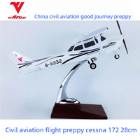 Modèle d'avion d'entraînement privé Cessna 172 de l'Académie de l'aviation civile, en ABS, 28 cm, échelle 1/30, décoration et ornement, vente chaude