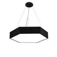 Lustre LED hexagonal moderne en fer pour salle de réunion, hauteur réglable, noir, petite suspension, vente en gros, pour plafond