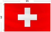 Drapeau bannière en polyester 100D double impression 3x5 pieds, nouveau, de Suisse, en gros