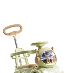 Mobil Mainan Anak Bertenaga Baterai Plastik ABS Empat Roda dengan Tongkat Dorong Musik Lampu Unisex 2-4 Tahun 6V4.5ah - Product Image 1