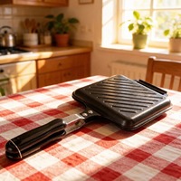 Grille de cuisson à bords croulants, double face, pour sandwichs et pains de petit-déjeuner, amovible, portable, compatible flamme nue, pour steaks, en métal