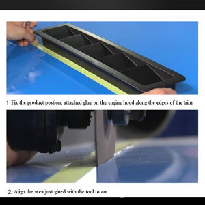 ABS แผ่นกระจายความร้อนสำหรับแผงเครื่องยนต์รถยนต์, แผ่นปิดเครื่องยนต์ขนาด43x12มม. สีดำคาร์บอนไฟเบอร์ - Product Image 3