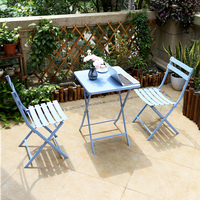 Ensemble de 3 meubles d'extérieur moderne pour café d'extérieur Ensembles de table à manger de jardin Ensemble de table et chaise de terrasse en métal pour balcon en acier