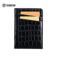 Dompet Kulit Kompak TILONSTAR OEM dengan Logo Kustom, Dompet Kecil untuk Perjalanan Bisnis dan Merek Hadiah