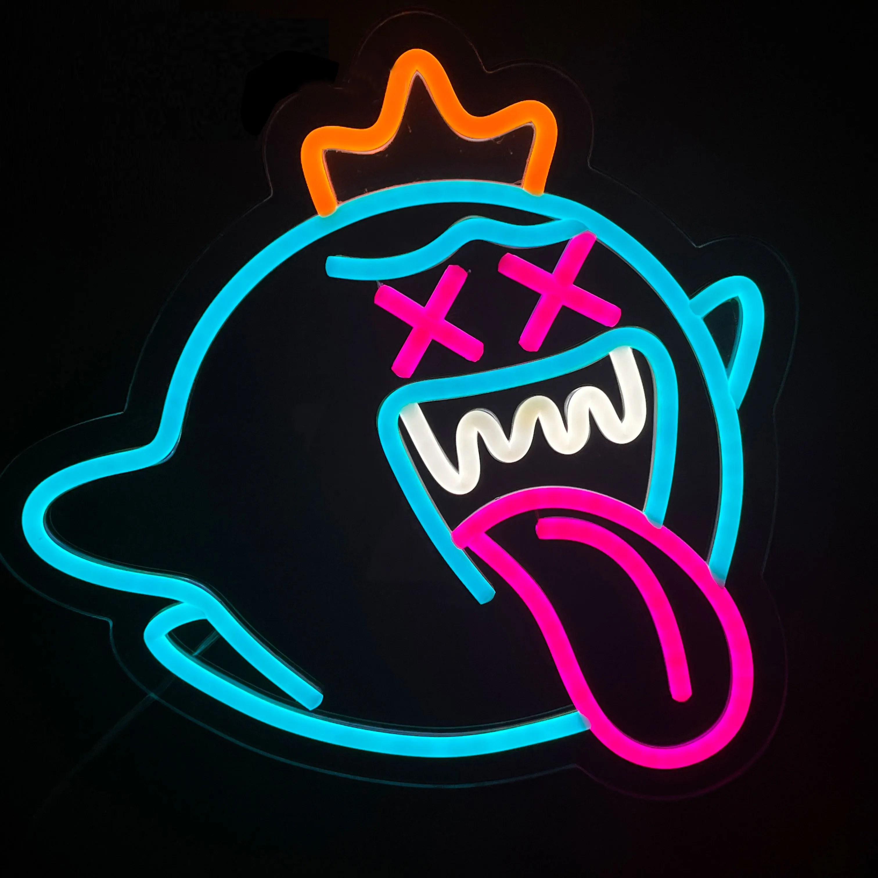 Cowboy King Boo Neon Sign Mario Lamp Acrylic Sign for kids Game Room