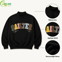 Sweat-shirt à col montant en coton épais avec logo personnalisé, patch brodé, col rond, sweat-shirt oversize pour homme