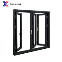Portes et fenêtres modernes horizontales insonorisées en alliage d'aluminium et verre, double vitrage trempé, battantes, isolantes thermiquement, pour extérieur de villa