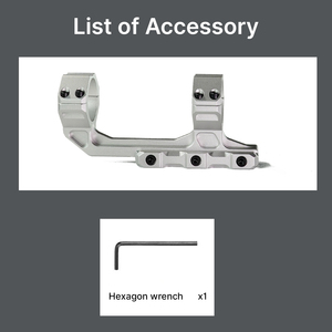 Support de lunette BANGBANG - Support de lunette cantilever pour tube de 30 mm, hauteur centrale de 1,5 po pour optique extérieure (Argent) - Product Image 4