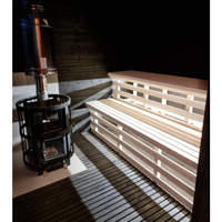 Vente directe d'usine : Sauna extérieur en cèdre rouge massif avec salle de relaxation, verrière panoramique et chauffage électrique pour jardin familial