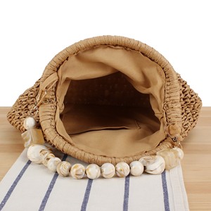 Hot Bán Phụ Nữ Túi Xách Nhỏ Ví Ly Hợp Rơm Dệt Túi Xách Tay Boha Phong Cách Với Mây Bead Mùa Hè Bãi Biển Phụ Nữ Tote Túi - Product Image 3
