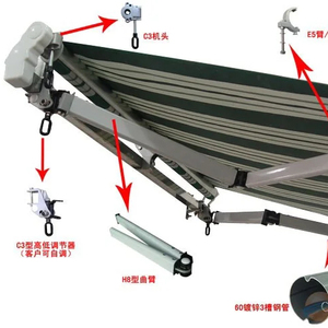 OEM Large Outdoor Retractable <strong>caravan</strong> 270 Awning Tent Outdoor <strong>windows</strong> Canopy Full Cassette Motorized Patio Awning - Product Image 2