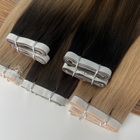 Ruban invisible pour cheveux humains, trame de cheveux injectée de couleur, trame russe, extensiones de cabello humano, extensions de cheveux 100% naturelles