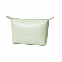 Pochette de toilette en cuir PU de qualité supérieure, résistante à l'eau, minimaliste, couleur macaron, pochette de voyage, organiseur de maquillage portable