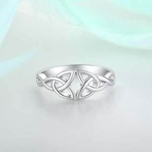 Anello 925 con nodo celtico in argento Sterling per donna-gioielli in stile irresco-anello di promessa delicato e significativo per lei - Product Image 5