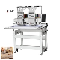 Machine à coudre automatique professionnelle à grande vitesse pour t-shirt casquette plate machine à broder 2 têtes informatisée