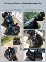 Sac en plastique noir extra-large pour lit de soleil, anti-acariens ; Sac PE épaissi de taille jumbo à fond plat ; Sac de déménagement