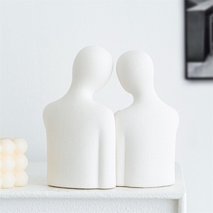 Figura de Pareja de Cerámica de <span class=keywords><strong>Estilo</strong></span> <span class=keywords><strong>Nórdico</strong></span> Abstracto Simple y Creativo, Modelo para <span class=keywords><strong>Decoración</strong></span> de Escritorio de Sala de Estar - Product Image 2