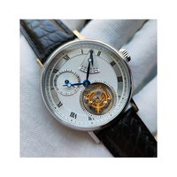 Montres mécaniques en acier pour hommes, design d'usine et sur mesure, avec calendrier, affichage de la puissance de réserve et tourbillon, pour marque privée