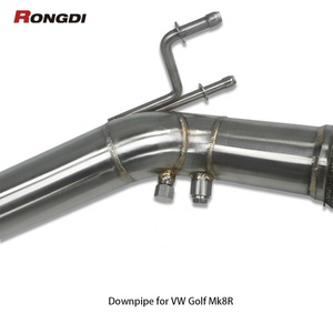 Tuyau d'échappement en acier inoxydable 304 avec bouclier thermique pour VW Golf MK8R Performance Pipe - Product Image 2