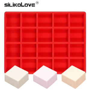 MUYULINS Factory 20-Cavity Square <b>Silicone</b> LFGB BPA-Free, Suitable for DIY Making, Easy to Demold, Reusable Soap Mold - Product Image 1