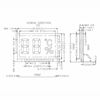 Módulo de Pantalla LCD de 7 Segmentos y 2 Dígitos OEM, TN, Accionamiento Estático Positivo, 3V, con Conector de Pin Metálico para Medidor