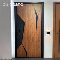 Porte d'entrée décorative en aluminium CNC avec panneau métallique pour maison moderne