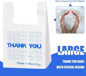 Bolsas de plástico tipo camiseta para compras, reutilizables y desechables para restaurantes, tiendas de conveniencia, alimentos y supermercados - Product Image 2