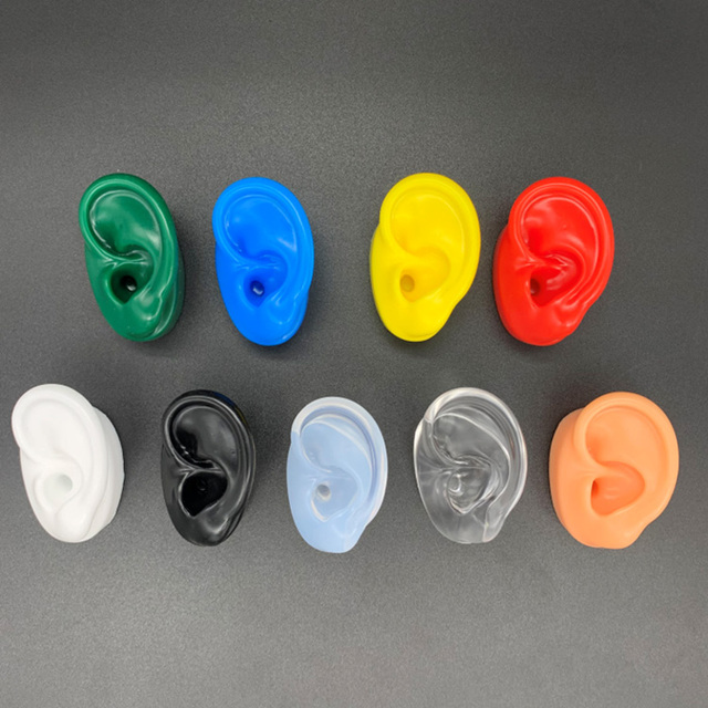 High Quality Soft Silicone Human Ear Model,colorful Small Fake Ears for IEM/Hearing Aid Displaying