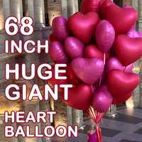 Ballon en aluminium en forme de coeur Ballon en mylar d'hélium pour mariage Décoration de la Saint-Valentin Fête des mères Fête des pères Ballons en aluminium de 70 pouces