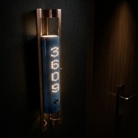 Plaque de porte personnalisée en céramique de porcelaine Linglong avec numéro de chambre LED, signalétique murale pour hôtels et complexes hôteliers de luxe