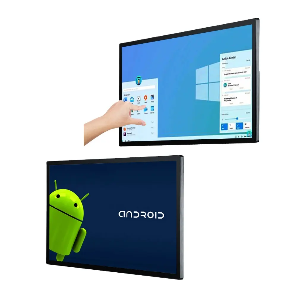 21.5 di alta qualità 32 43 pollici pannello interattivo pc smart whiteboard FHD capacitivo touch screen monitor per montaggio a parete display