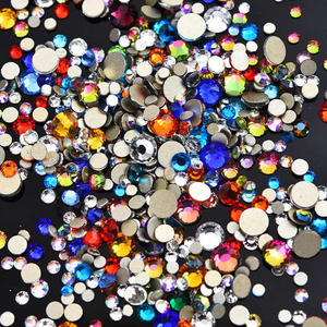 Хит продаж, плоская спина разных цветов, не горячая фиксация стеклянных страз, свободные SS3-SS20 для дизайна ногтей, обувь, одежда - Product Image 3