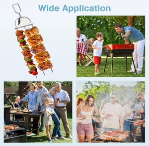 Spiedini di punta per grigliare spiedini di Grill in metallo Kebab spiedini di facile utilizzo Push Bar Slider kabab spiedini in acciaio inox - Product Image 6